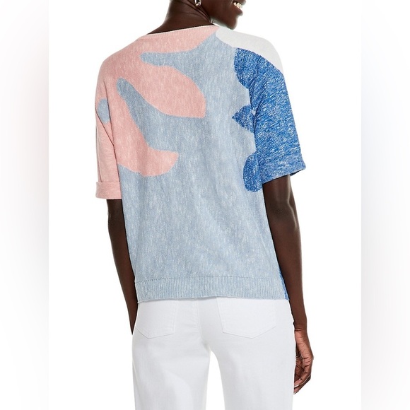 NIC + ZOE Shell Burst Short Sleeve Sweater NWT Size Large - Picture 4 of 11